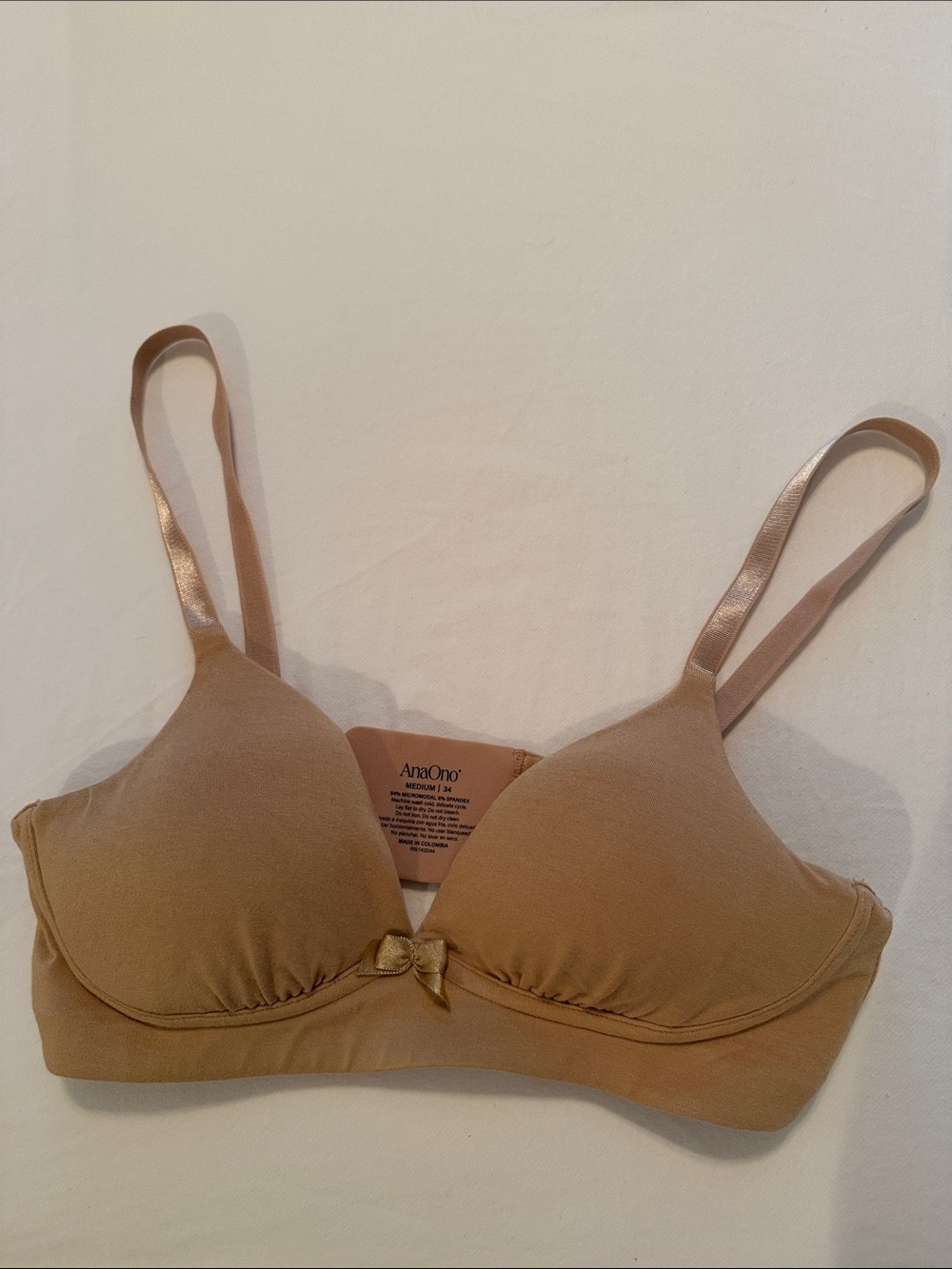 AnaOno Nude Light Support Bra with Bow Accent